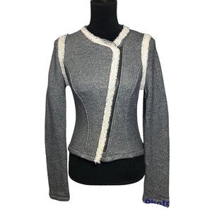 Gap Designed and Crafted Zip Moto Fitted Jacket in  Blue Gray/White - Size XS